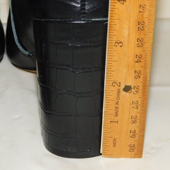 Chelsea & Violet Tall Leather & Suede Boots Size 8 Croc Embossed - Picture 10 of 16